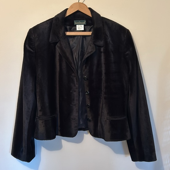 Harve Benard Women’s Velveteen Black Jacket Size 14 Winter Formal Jacket - Picture 2 of 11